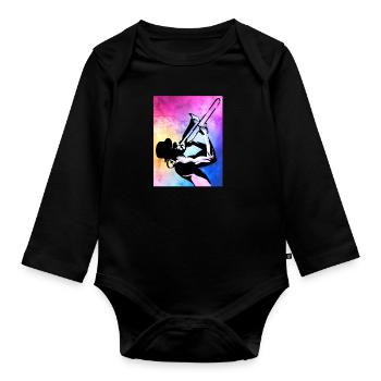 Spielmannszug Trombone Bunt - Organic Longsleeve Baby Bodysuit - black - Front