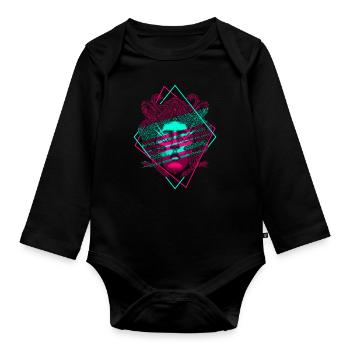 Medusa Vaporwave Greek mythology - Organic Longsleeve Baby Bodysuit - black - Front