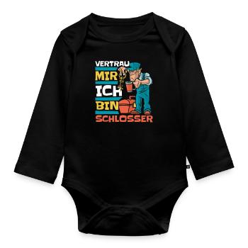 Schmied Metallbauer Schlosser - Baby Bio-Langarm-Body - Schwarz - Vorne
