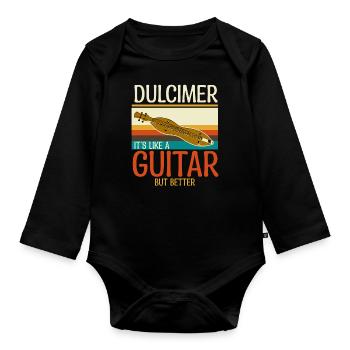 Dulcimer Instrument - Body Bébé bio manches longues - noir - Devant