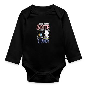 Sister Easter - Organic Longsleeve Baby Bodysuit - black - Front
