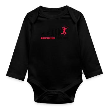 Badminton Spieler Geschenkidee Design - Baby Bio-Langarm-Body - Schwarz - Vorne