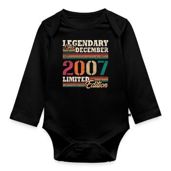 Légendaire Décembre 2007 édition limitée - Body Bébé bio manches longues - noir - Devant