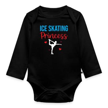 Figure Ice Skating - Ice Skating Princess - Organic Longsleeve Baby Bodysuit - black - Front