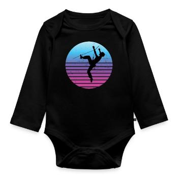 Escalade Femmes Escalade Rocher - Body Bébé bio manches longues - noir - Devant