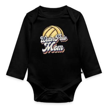 Water Polo Mom Retro Vintage Water - Organic Longsleeve Baby Bodysuit - black - Front