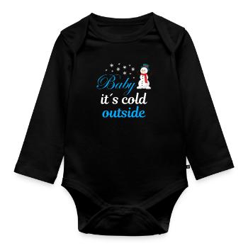 Baby its cold outside - Baby Bio-Langarm-Body - Schwarz - Vorne