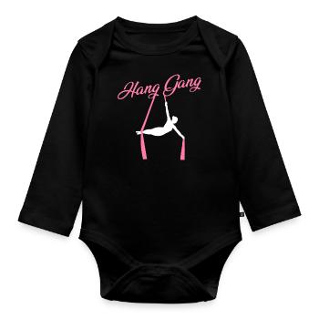 Air winner. Air silk - Organic Longsleeve Baby Bodysuit - black - Front