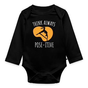Air winner. Air silk - Organic Longsleeve Baby Bodysuit - black - Front