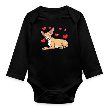 Chiweenie Chien - Body Bébé bio manches longues - noir - Devant