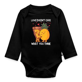 L’amour ne se soucie pas de ce que vous pensez Pizza Hawaii - Body Bébé bio manches longues - noir - Devant