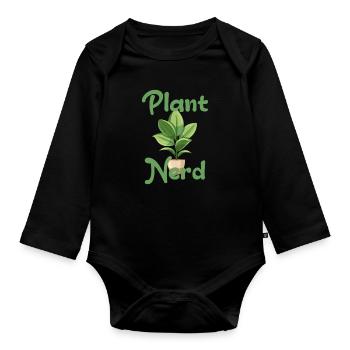 Plant Nerd - Baby Bio-Langarm-Body - Schwarz - Vorne
