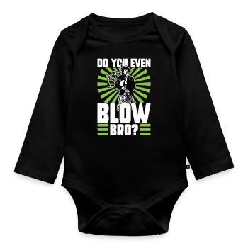 Do You Even Blow Bro - Joueur de cornemuse - Body Bébé bio manches longues - noir - Devant