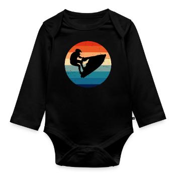 Jetskiing Water Sports Women Men Jet Ski - Organic Longsleeve Baby Bodysuit - black - Front