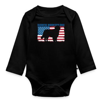 Berner Sennenhund - Baby Bio-Langarm-Body - Schwarz - Vorne