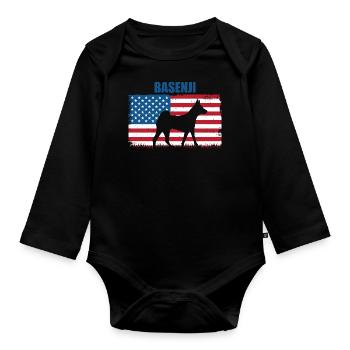 Basenji - Baby Bio-Langarm-Body - Schwarz - Vorne