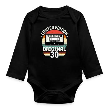 Limited edition of the best of the 1930 original - Organic Longsleeve Baby Bodysuit - black - Front