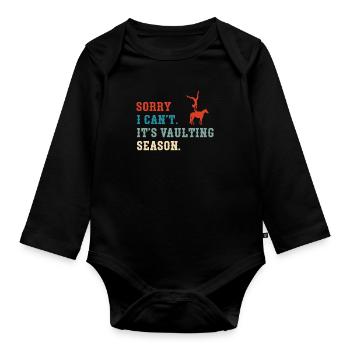 C'est la saison du saut Funny Horse Vaulting Girl - Body Bébé bio manches longues - noir - Devant