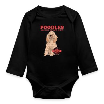 Poodle Dog Dog Owner Dog Lovers Gift - Organic Longsleeve Baby Bodysuit - black - Front