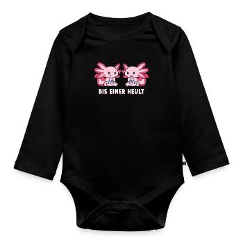 Bis Einer Heult Gamer Axolotl - Baby Bio-Langarm-Body - Schwarz - Vorne