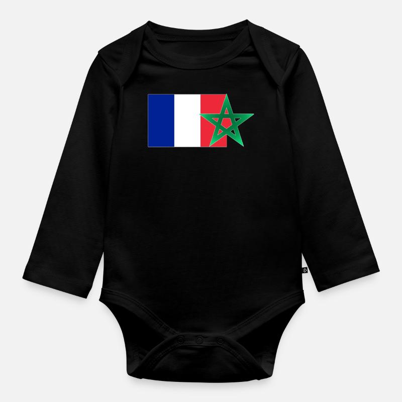 Maroc & France - Body Bébé bio manches longues - noir