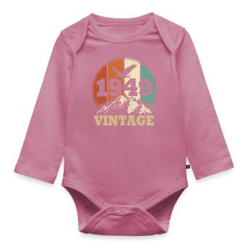 Jahrgang 1949 - Baby Bio-Langarm-Body - Mauve - Vorne