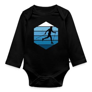 Men's Walking Walking Nordic Walking Women - Organic Longsleeve Baby Bodysuit - black - Front
