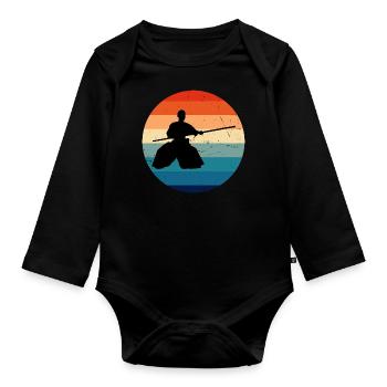 Martial Arts Women's Martial Arts Aikidoka Men - Organic Longsleeve Baby Bodysuit - black - Front