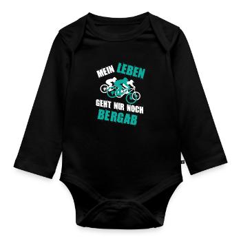 Downhill Mein Leben geht nur noch Bergab - Baby Bio-Langarm-Body - Schwarz - Vorne