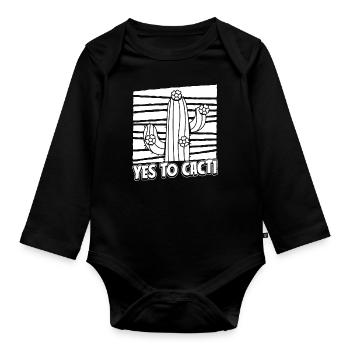 Cactus Garden Cactus - Organic Longsleeve Baby Bodysuit - black - Front