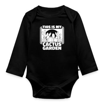 Cactus Garden Cactus - Organic Longsleeve Baby Bodysuit - black - Front