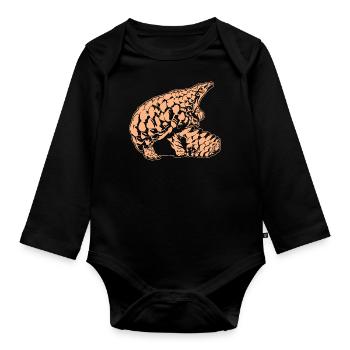Coole Schuppentierskizze Grafik Wildlife Kreatur - Baby Bio-Langarm-Body - Schwarz - Vorne