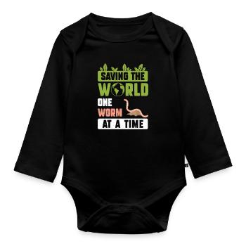 Save The World Humour Vermiculture Humour pour un - Body Bébé bio manches longues - noir - Devant