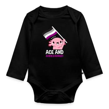 Asexuell Axolotl - Baby Bio-Langarm-Body - Schwarz - Vorne