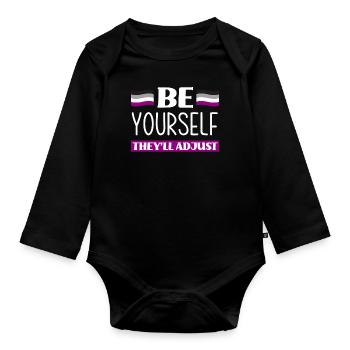 Asexuell Motivation - Baby Bio-Langarm-Body - Schwarz - Vorne