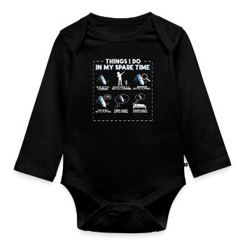 Water Bottle Flipping Bottle Turning Water Bottle - Organic Longsleeve Baby Bodysuit - black - Front