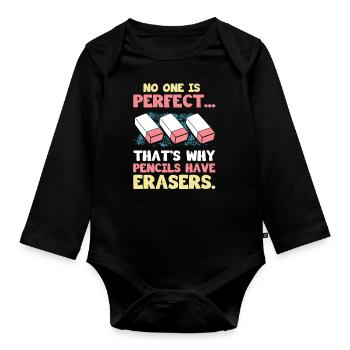 Eraser Costume Gift - Organic Longsleeve Baby Bodysuit - black - Front