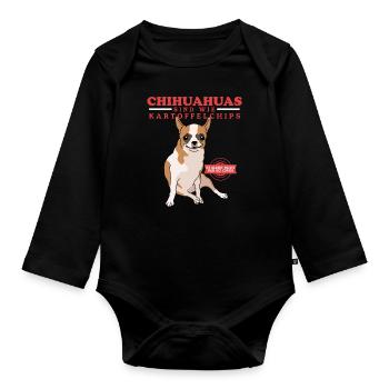 Chihuahua Dog Owner Dogs Gift - Organic Longsleeve Baby Bodysuit - black - Front