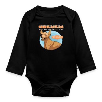 Chihuahua Dogs Dog Owner Gift - Organic Longsleeve Baby Bodysuit - black - Front