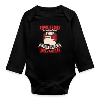 Asphaltbauer zu sein ist eine Ehre Asphaltierer - Baby Bio-Langarm-Body - Schwarz - Vorne
