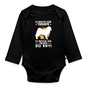 Ich brauche nur meinen Do Khyi Tibetdogge - Baby Bio-Langarm-Body - Schwarz - Vorne