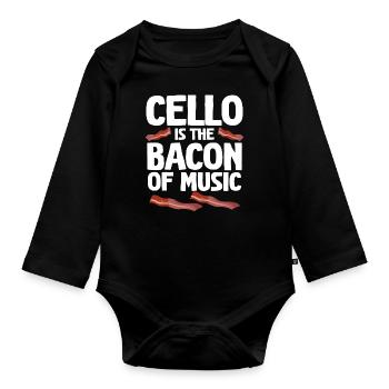 Cello Funny Gift Viola - Organic Longsleeve Baby Bodysuit - black - Front