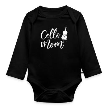Violoncelle Drôle Cadeau Alto - Body Bébé bio manches longues - noir - Devant