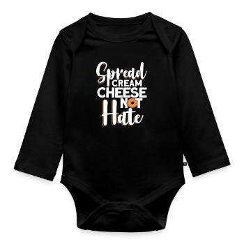 Bagel Gift Funny - Organic Longsleeve Baby Bodysuit - black - Front
