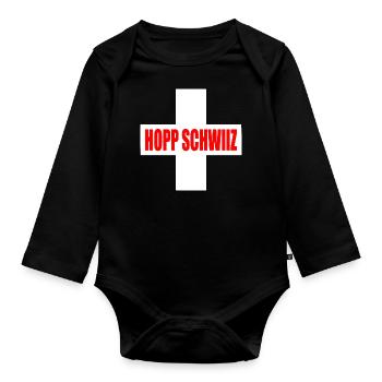 Hopp schwiiz - Body Bébé bio manches longues - noir - Devant