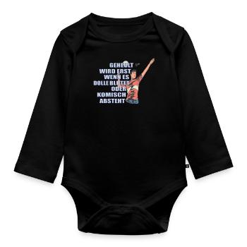 Badminton Geschenkidee Sport Design - Baby Bio-Langarm-Body - Schwarz - Vorne