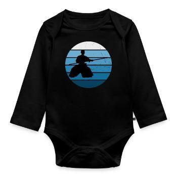 Women's Martial Arts Aikido Aikidoka Men Martial Ar - Organic Longsleeve Baby Bodysuit - black - Front