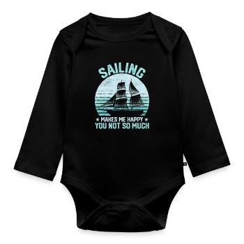 Sailing makes me happy - Body Bébé bio manches longues - noir - Devant