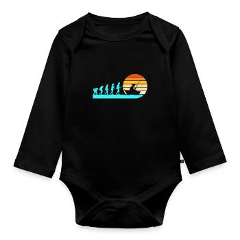 Evolution Angler Fishing - Organic Longsleeve Baby Bodysuit - black - Front