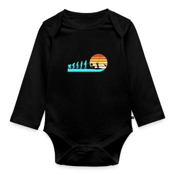 Evolution Angler Fishing - Organic Longsleeve Baby Bodysuit - black - Front
